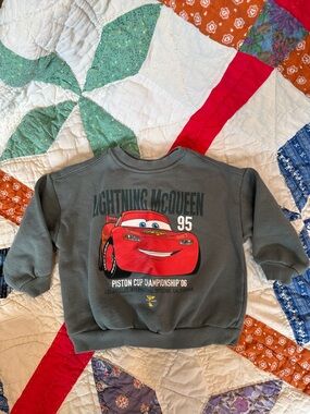 Zara Gray Kids Lightning McQueen Piston Cup Sweatshirt